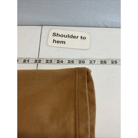 EVERLANE1/4-ZIP terry SWEATSHIRT IN Camel Tan  SIZE LG Preppy neutral organic‎ - Picture 5 of 7